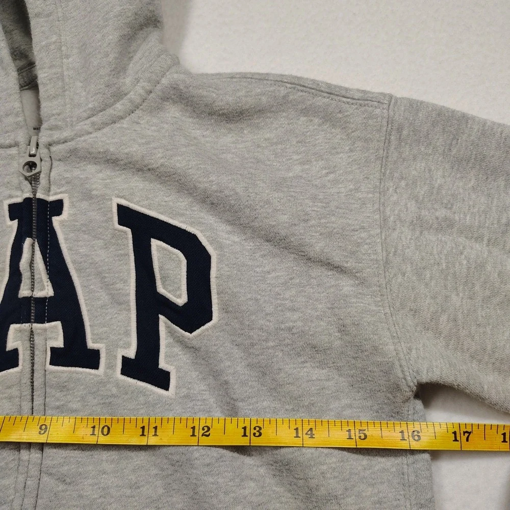 Gap Kids Boys Gray Arch Logo Full Zip Hoodie‎ Sweatshirt Small 6-7